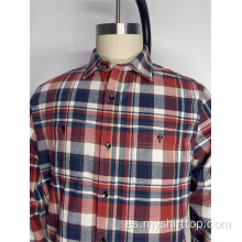 Chaqueta de camisa informal a cuadros rojos